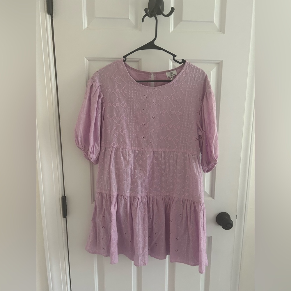 Pink diamond August Purple Embroidered dress NWT